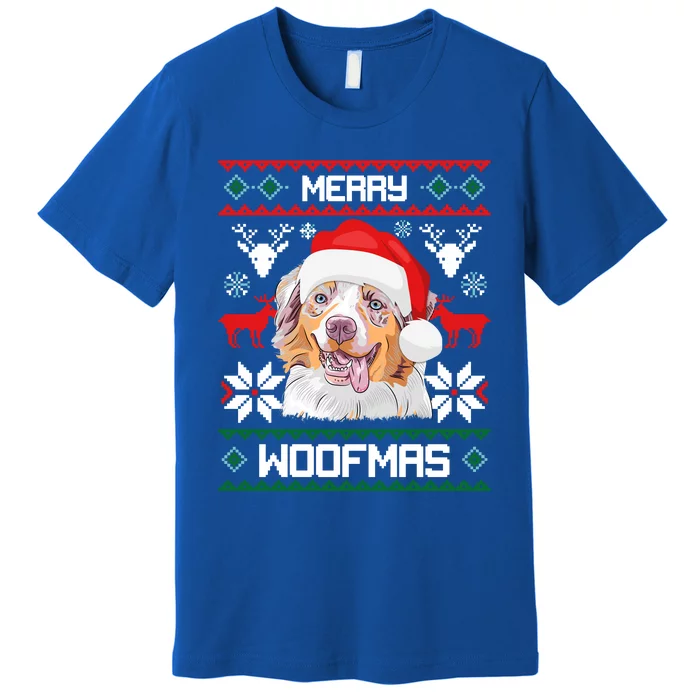 Australian Shepherd Merry Woofmas Christmas Gift Premium T-Shirt