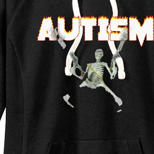 Autism Skeleton Meme Women's Fleece Hoodie