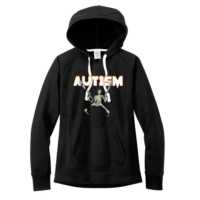 Autism Skeleton Meme Women's Fleece Hoodie