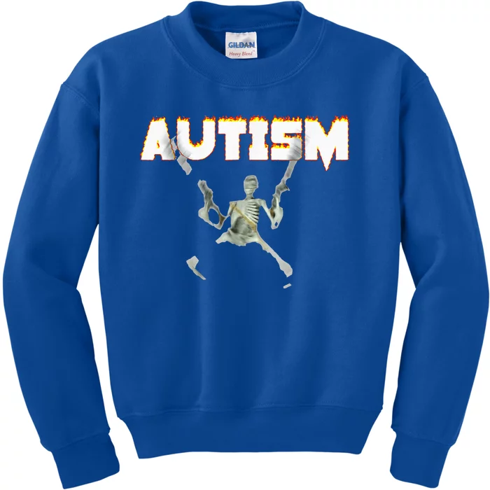 Autism Skeleton Meme Kids Sweatshirt