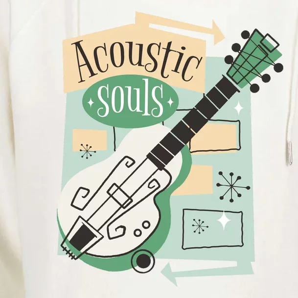 Acoustic Souls Musical Guitar Womens Funnel Neck Pullover Hood