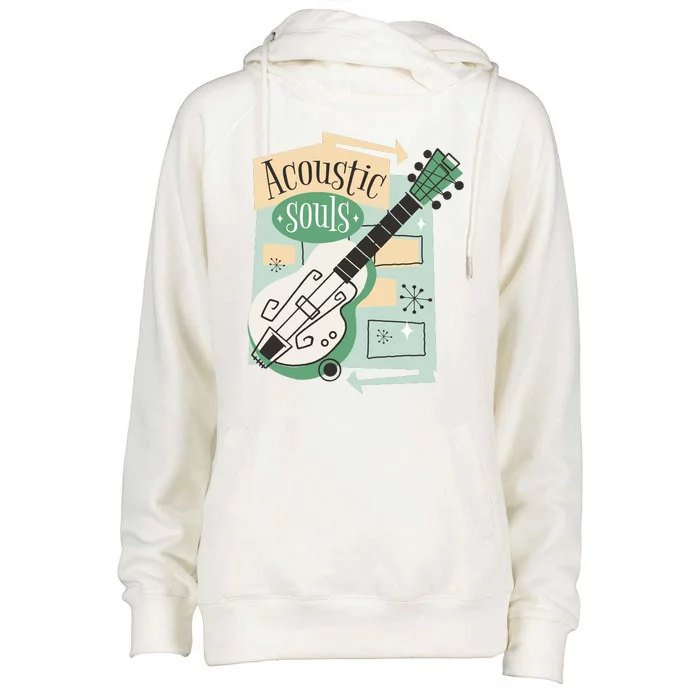 Acoustic Souls Musical Guitar Womens Funnel Neck Pullover Hood