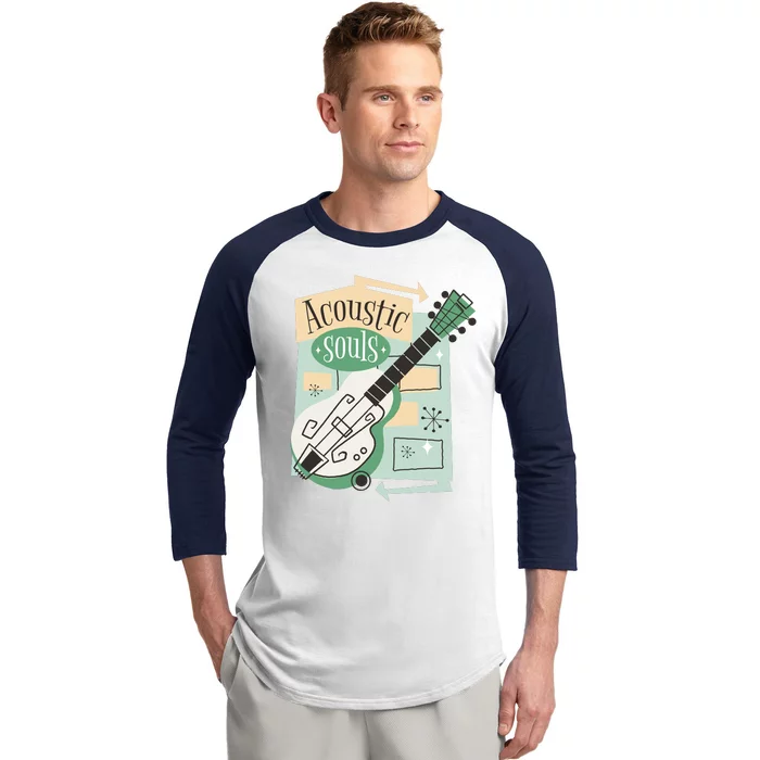 Acoustic Souls Musical Guitar Baseball Sleeve Shirt