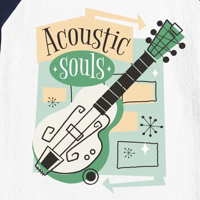 Acoustic Souls Musical Guitar Baseball Sleeve Shirt