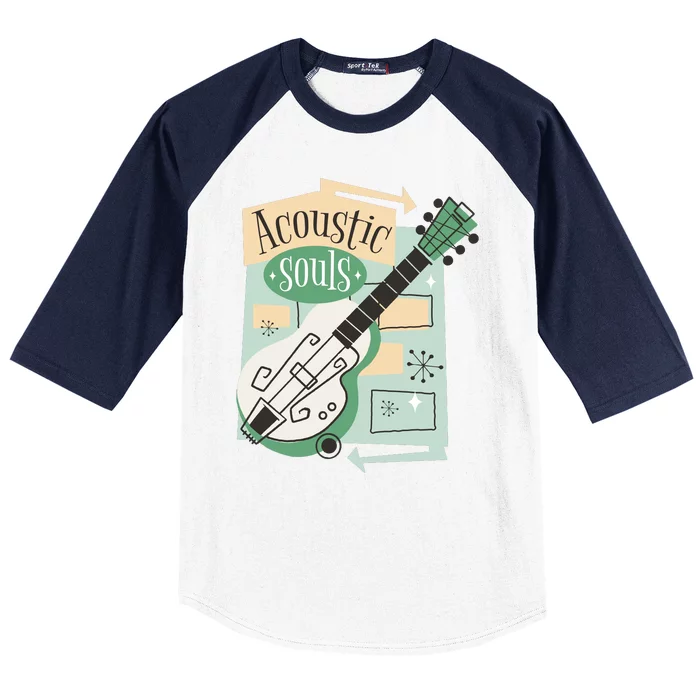 Acoustic Souls Musical Guitar Baseball Sleeve Shirt