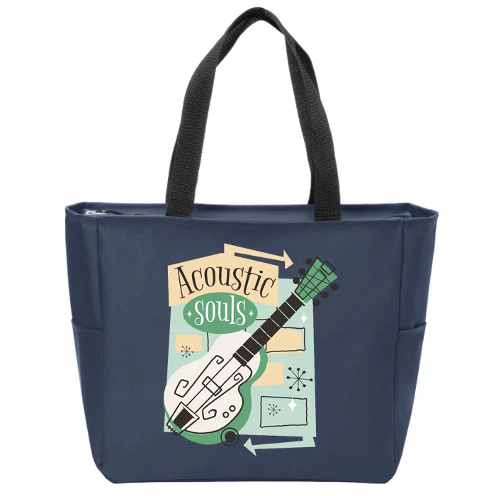 Acoustic Souls Musical Guitar Zip Tote Bag