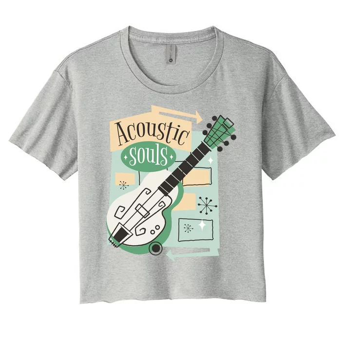 Acoustic Souls Musical Guitar Women's Crop Top Tee