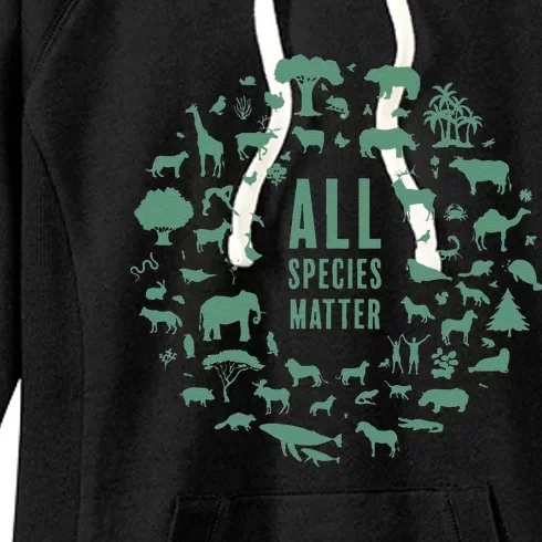 All Species Matter Global Warming Awareness Earth Day Women's Fleece Hoodie