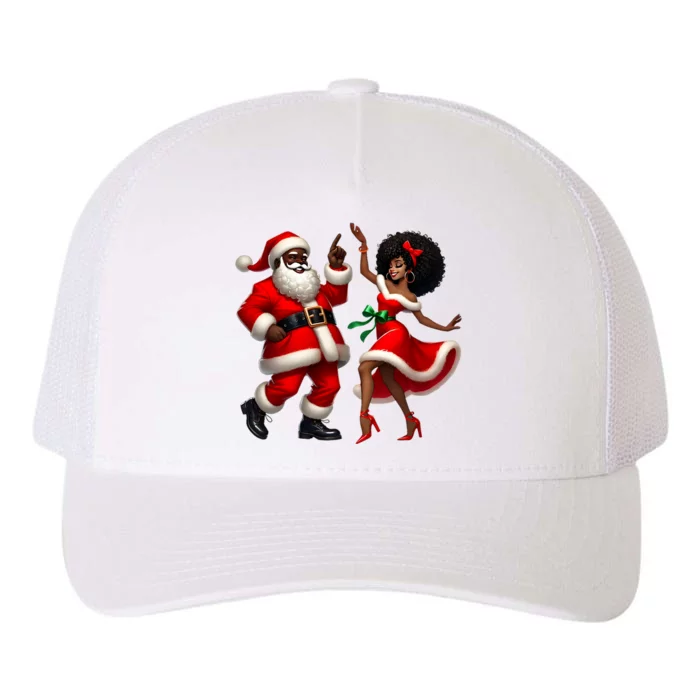 African Santa Mrs Claus Dancing African American Christmas Yupoong Adult 5-Panel Trucker Hat