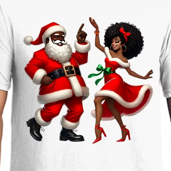 African Santa Mrs Claus Dancing African American Christmas Pajama Set