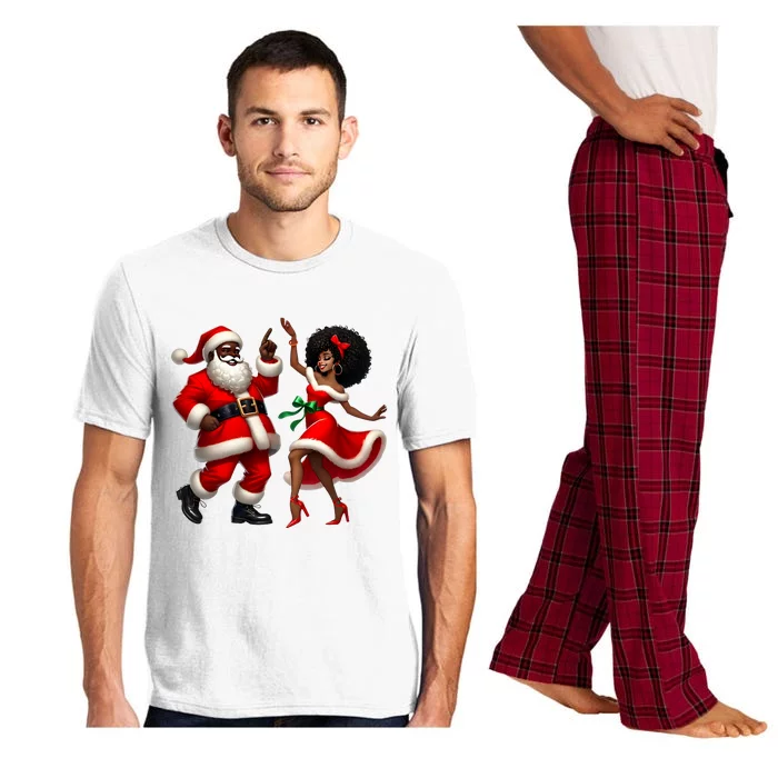 African Santa Mrs Claus Dancing African American Christmas Pajama Set