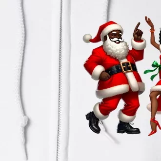 African Santa Mrs Claus Dancing African American Christmas Full Zip Hoodie