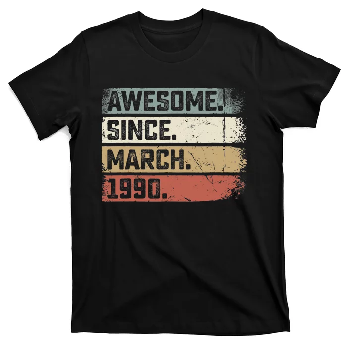 Awesome Since March 1990 33 Years Old Gifts 33rd Birthday T-Shirt