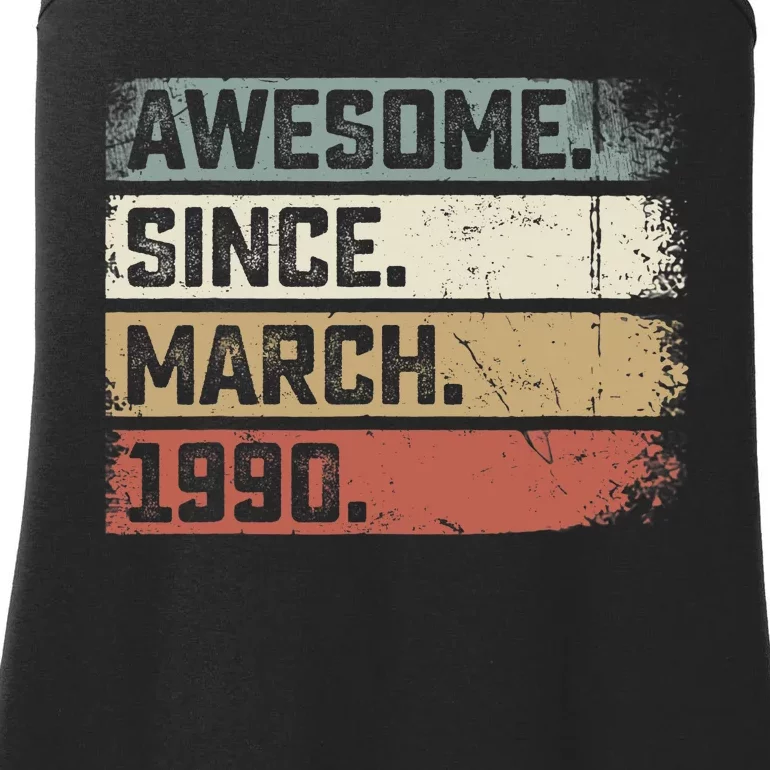 Awesome Since March 1990 33 Years Old Gifts 33rd Birthday Ladies Essential Tank