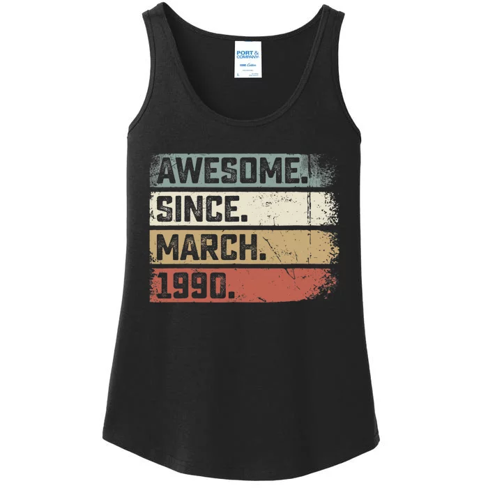 Awesome Since March 1990 33 Years Old Gifts 33rd Birthday Ladies Essential Tank