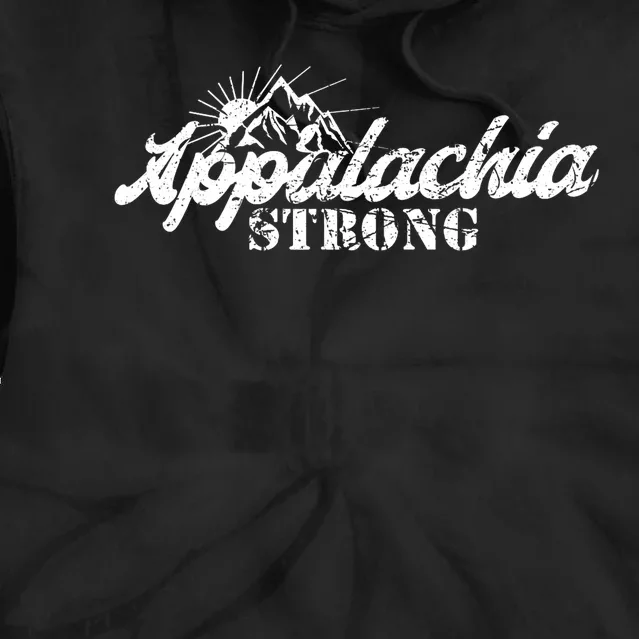 Appalachia Strong Mountain Silhouette Typography Tie Dye Hoodie