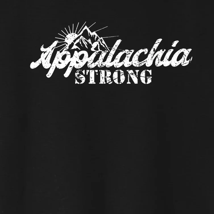 Appalachia Strong Mountain Silhouette Typography Women's Crop Top Tee