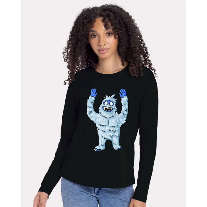 Abominable Snow Monster Christmas Abominable Snowman Womens Cotton Relaxed Long Sleeve T-Shirt