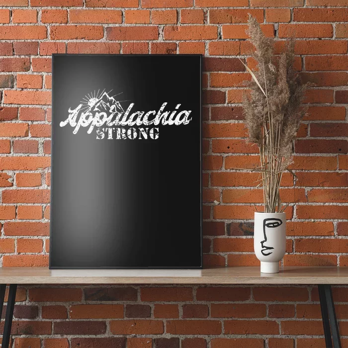 Appalachia Strong Mountain Silhouette Typography Poster