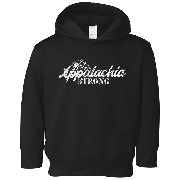 Appalachia Strong Mountain Silhouette Typography Toddler Hoodie