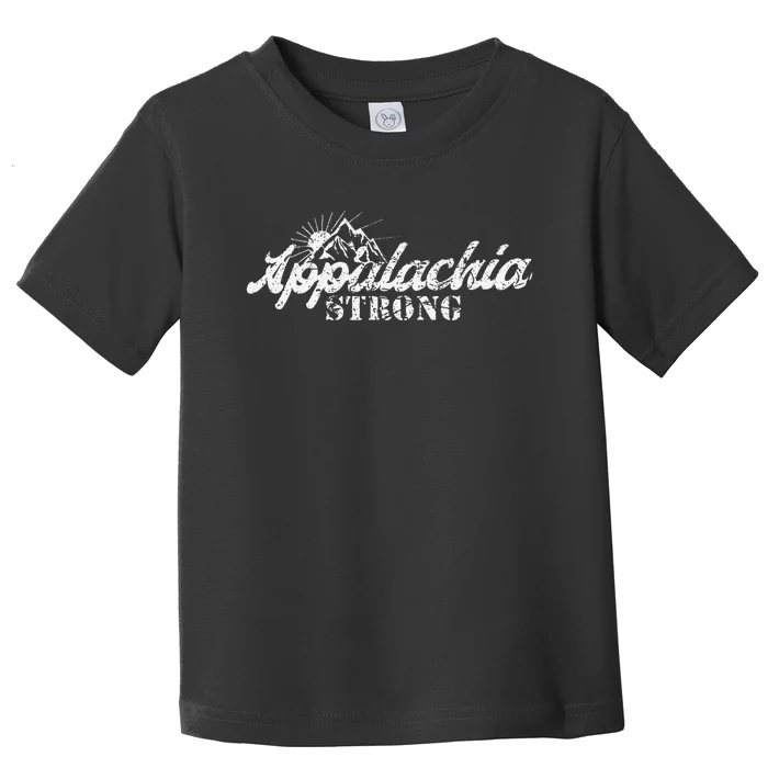 Appalachia Strong Mountain Silhouette Typography Toddler T-Shirt