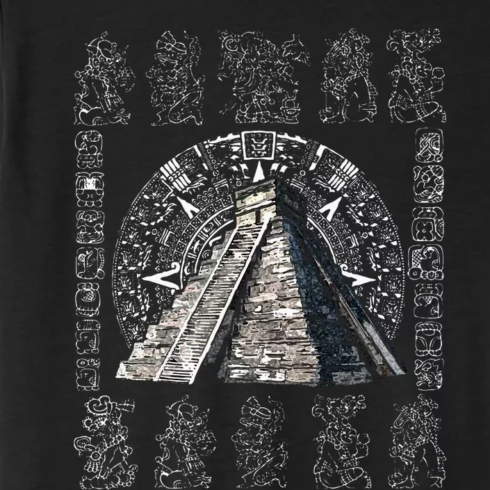 Ancient Sacred Mayan Aztec Calendar Pyramid Geometry ChromaSoft Performance T-Shirt