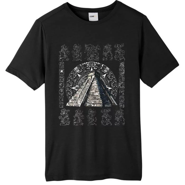 Ancient Sacred Mayan Aztec Calendar Pyramid Geometry ChromaSoft Performance T-Shirt