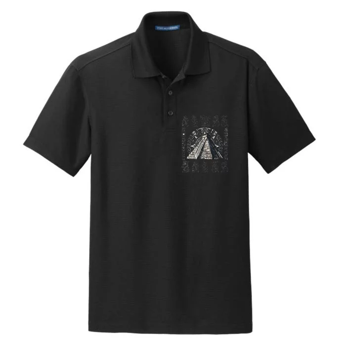 Ancient Sacred Mayan Aztec Calendar Pyramid Geometry Dry Zone Grid Performance Polo