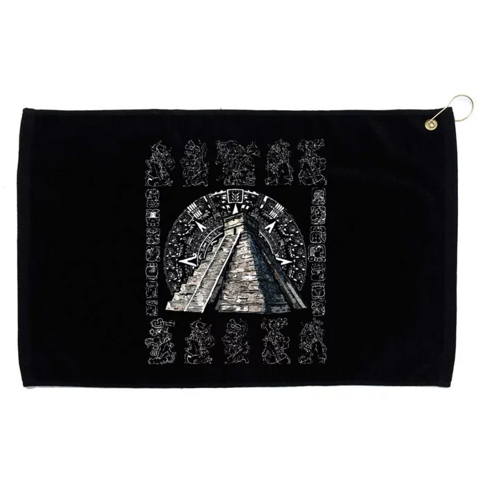 Ancient Sacred Mayan Aztec Calendar Pyramid Geometry Grommeted Golf Towel