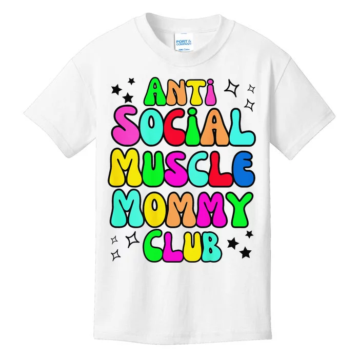 Anti Social Muscle Mommy Club Funny Kids T-Shirt