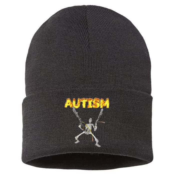 Autism Skeleton Meme Sustainable Knit Beanie