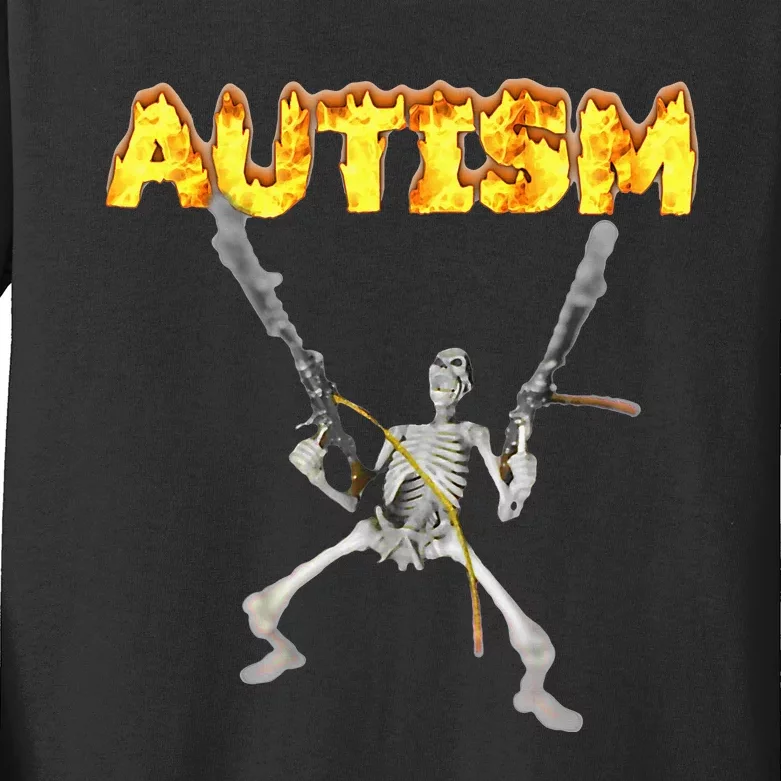 Autism Skeleton Meme Kids Long Sleeve Shirt