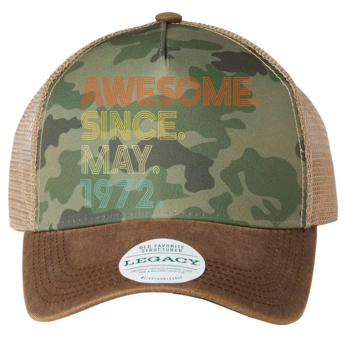 Awesome Since May 1972 Vintage 50th Birthday Legacy Tie Dye Trucker Hat