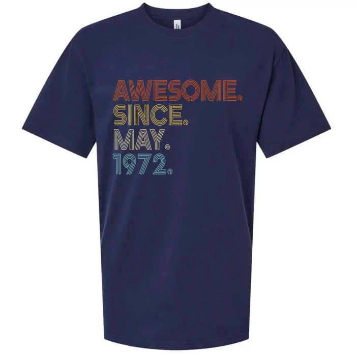 Awesome Since May 1972 Vintage 50th Birthday Sueded Cloud Jersey T-Shirt