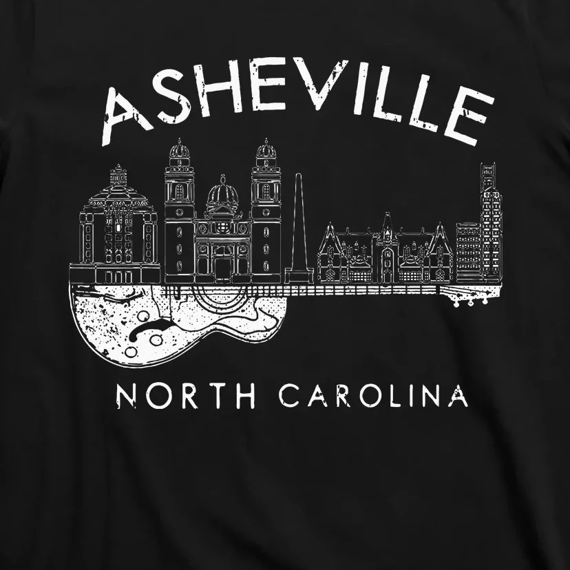 Asheville Souvenir Men North Carolina Lover Music Guitar T-Shirt