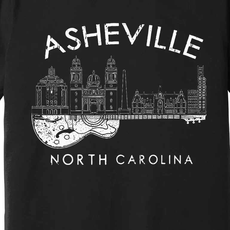 Asheville Souvenir Men North Carolina Lover Music Guitar Premium T-Shirt