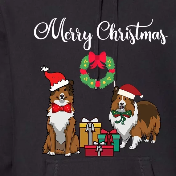 Adorable Shelties Merry Christmas Sheltie Mom Gift Premium Hoodie