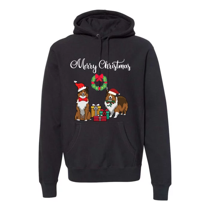 Adorable Shelties Merry Christmas Sheltie Mom Gift Premium Hoodie