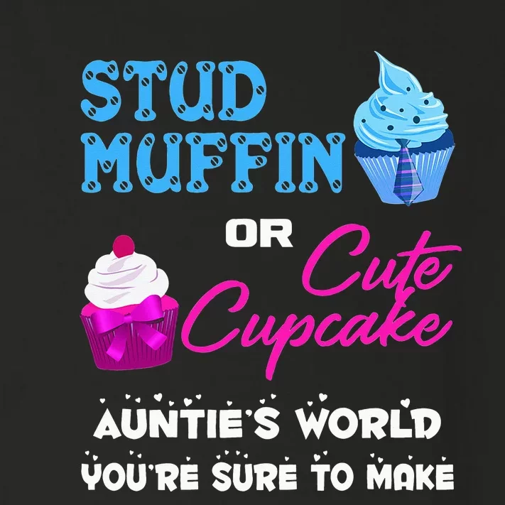 Auntie's Stud Muffin Or Cute Cupcake Gender Reveal Toddler Long Sleeve Shirt