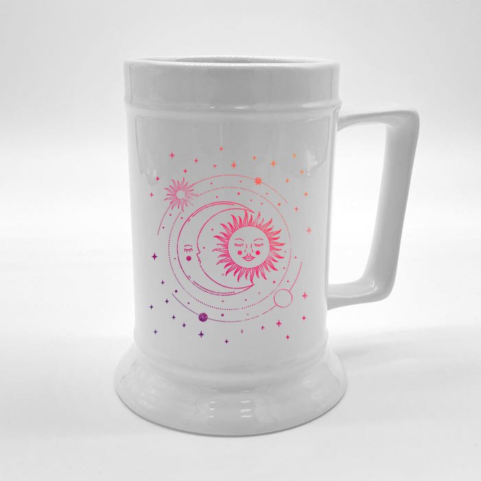 Alchemy Sun Moon Astrology Gift Front & Back Beer Stein