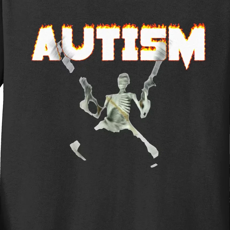 Autism Skeleton Meme Kids Long Sleeve Shirt