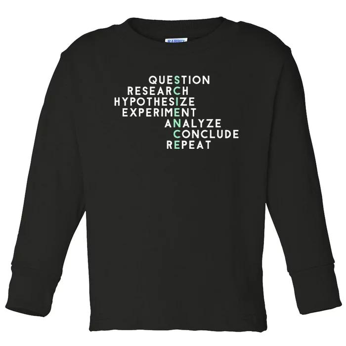 Acrostic Scientific Method Research Experiment Science Toddler Long Sleeve Shirt