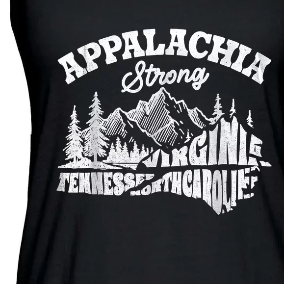 Appalachia Strong Mountain Outdoors Hiking Nc Design Ladies Essential Flowy Tank