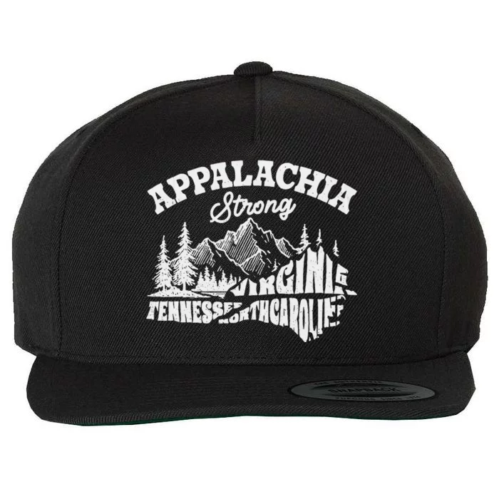 Appalachia Strong Mountain Outdoors Hiking Nc Wool Snapback Cap