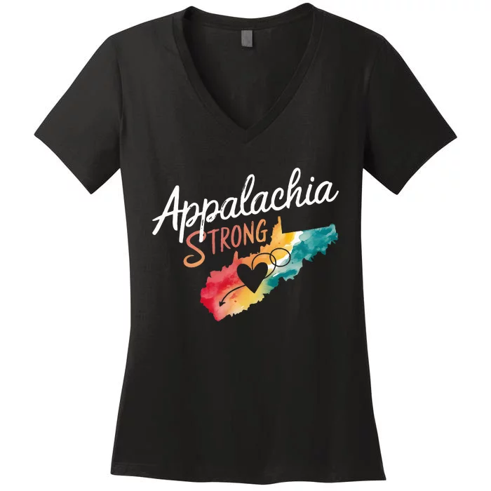 Appalachia Strong Nc Mountains Women's V-Neck T-Shirt