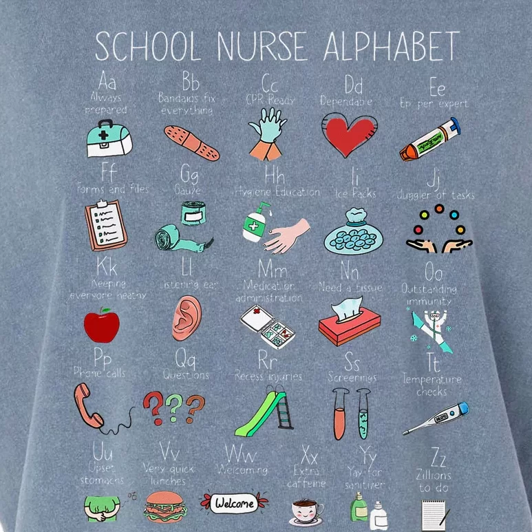 Abc School Nurse Alphabet Nurse Appreciation Nurse Educator Garment-Dyed Women's Muscle Tee