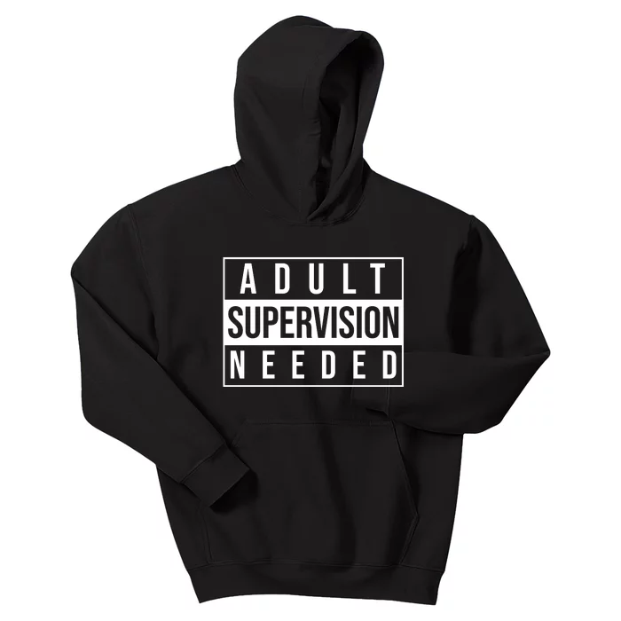 Adult Supervision Needed Funny Gift Kids Hoodie