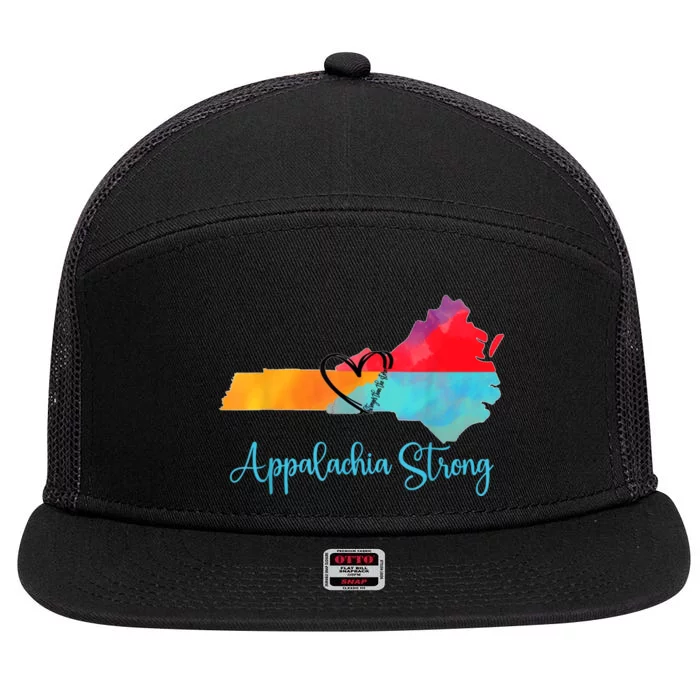 Appalachia Strong Nc Mountains 7 Panel Mesh Trucker Snapback Hat