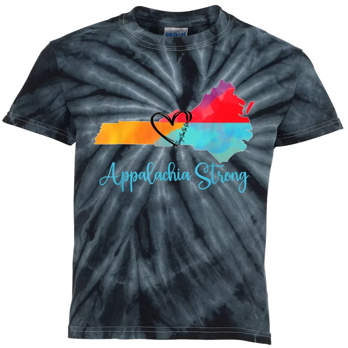 Appalachia Strong Nc Mountains Kids Tie-Dye T-Shirt