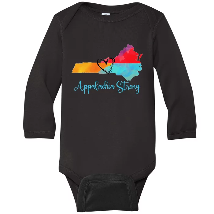 Appalachia Strong Nc Mountains Baby Long Sleeve Bodysuit